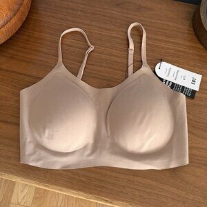 The EBY Relief Bra Nude Beige Size L Wireless Hook & Eye Wide Sides